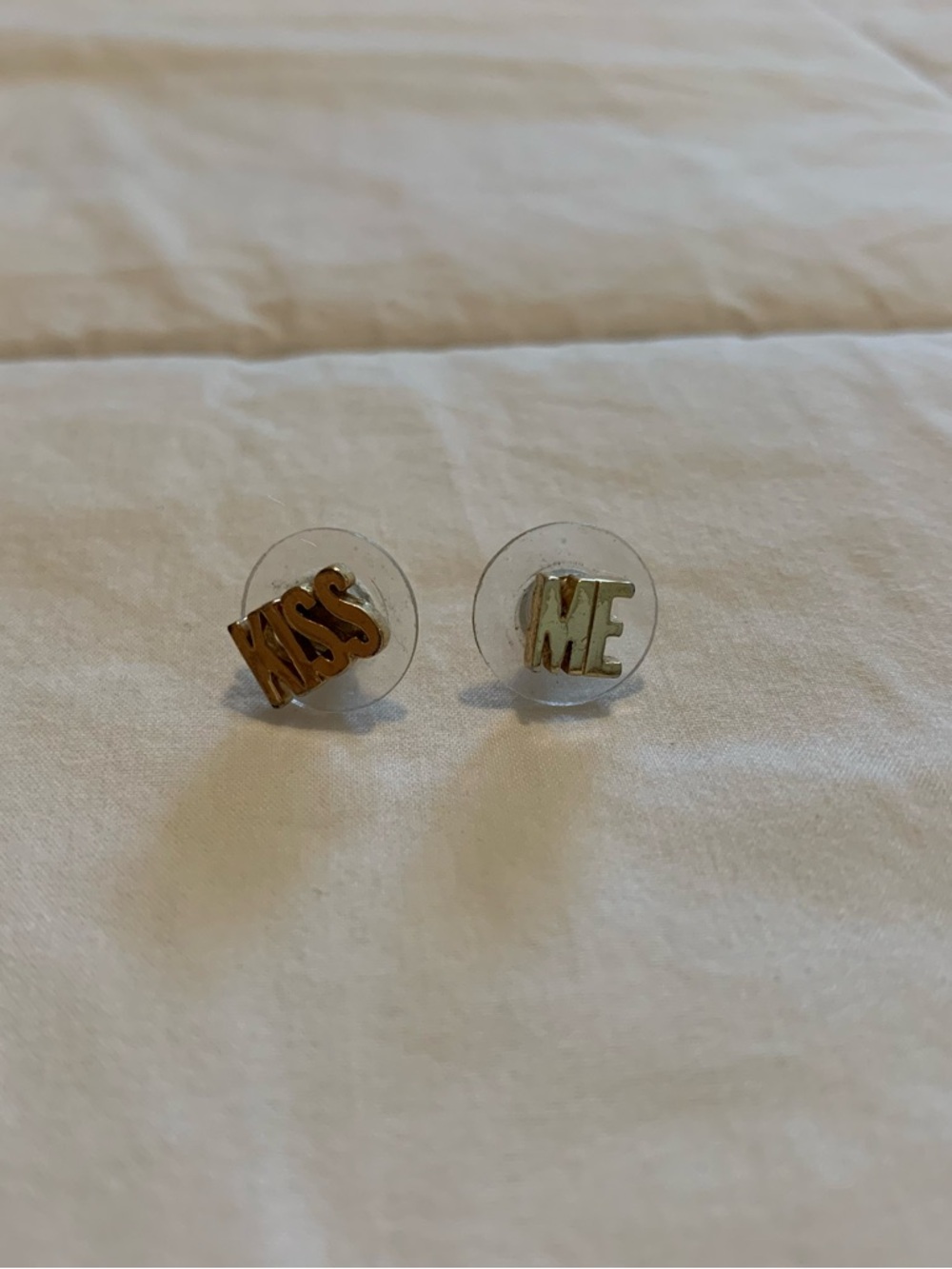 Kate Spade New York "Say Yes" Kiss Me Gold Earrings